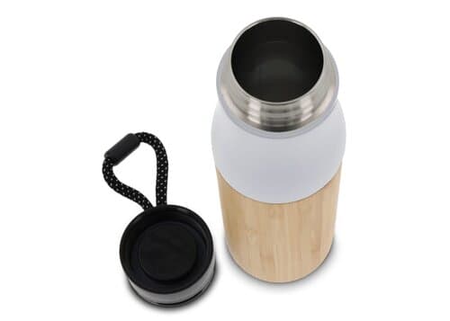 Isolierflasche Bambus mit Trageschlaufe 500ml