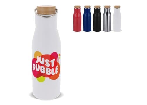 Isolier-Flasche mit Bambusdeckel, 500ml