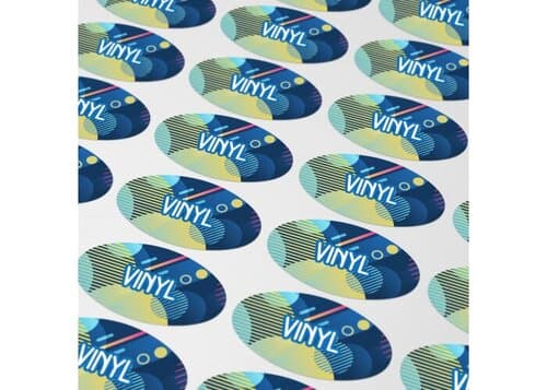 Vinyl Sticker Oval 20x10mm