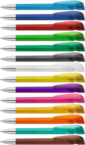 YES transparent SI Druckkugelschreiber