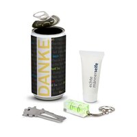 Geschenkset  Präsenteset MännerGeheimnis in der Dose  Etikett Danke
