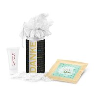 Geschenkset  Präsenteset SPA Dose WellnessGeschenk in der Dose  Etikett Danke