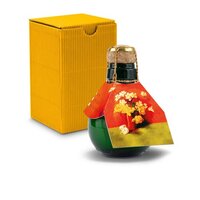 Kleinste Sektflasche der Welt Blumengesteck  Inklusive Geschenkkarton 125 ml