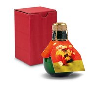 Kleinste Sektflasche der Welt Blumengesteck  Inklusive Geschenkkarton 125 ml