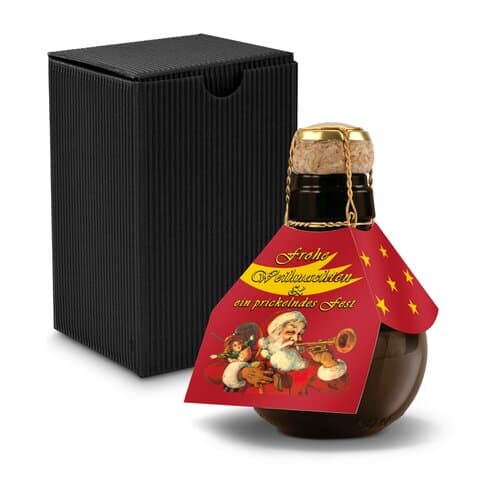 Kleinste Sektflasche der Welt! Weihnachtsgruß - Inklusive Geschenkkarton, 125 ml