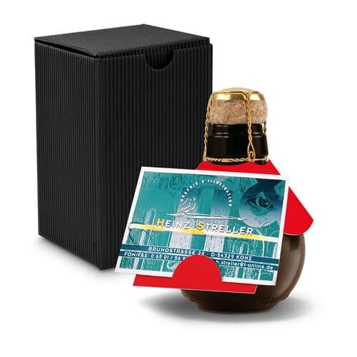 Kleinste Sektflasche der Welt! Visitenkarteneinschub - Inklusive Geschenkkarton, 125 ml