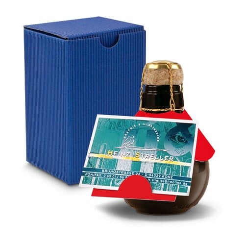 Kleinste Sektflasche der Welt! Visitenkarteneinschub - Inklusive Geschenkkarton, 125 ml
