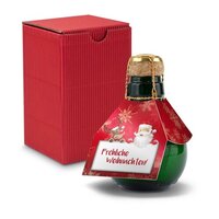 Kleinste Sektflasche der Welt Fröhliche Weihnachten  Inklusive Geschenkkarton 125 ml