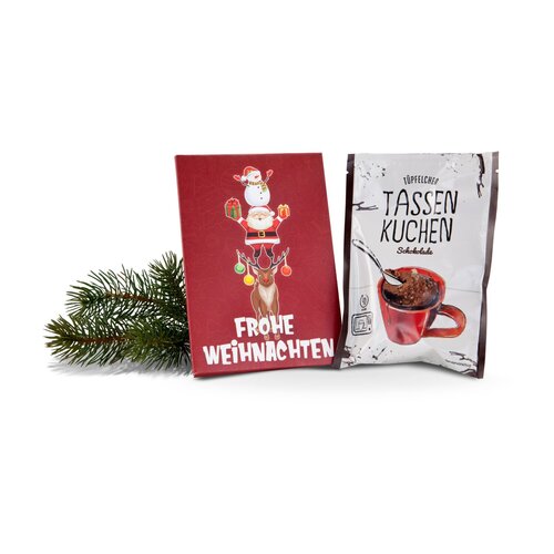 Geschenkset / Präsenteset: Frohe Weihnachten Tassenkuchen