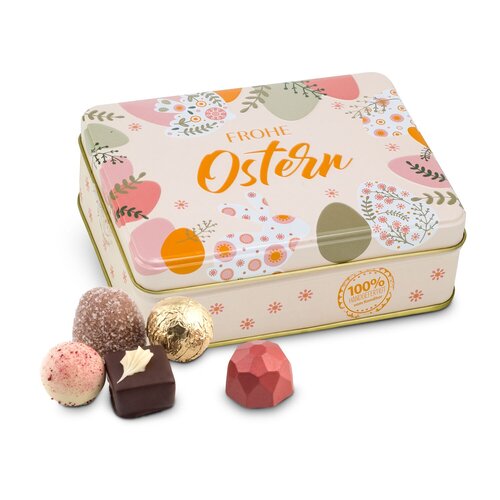 Geschenkartikel / Präsentartikel: Frohe Ostern - Pralinendose mit 125 g