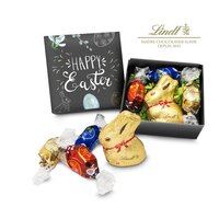Geschenkartikel  Präsentartikel Lindt Osternest  Goldhase und 3 Lindor MiniEier auch in individueller Schachtel