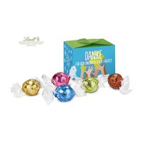 Geschenkartikel  Präsentartikel Lindt süßes Danke Pralinenschachtel mit Globus 5 Lindorkugeln für Ihre Mitarbeiter ca 75 g