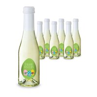 Geschenkartikel  Präsentartikel OsterPiccolo  6 x Secco Piccolo 02 l  Flasche klar Kapsel weiß