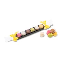 Geschenkartikel  Präsentartikel MacaronStange mit Schleifen  sechs bunte Macarons 60 g