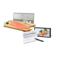 Geschenkartikel  Präsentartikel LachsGutschein in Holzbox Gourmet