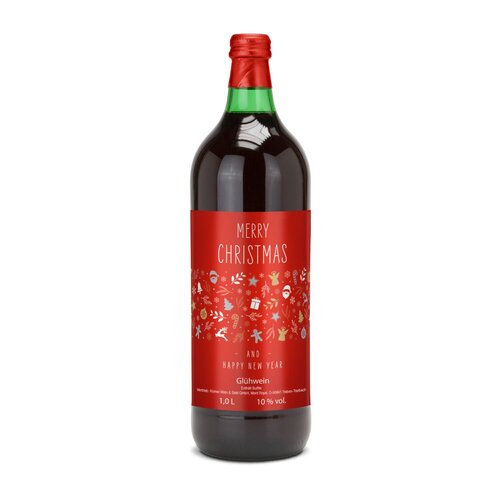 Glühwein - Flasche grün, mit Schraubverschluss, 1 l