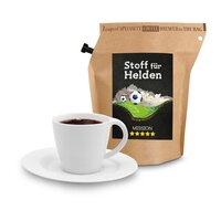 Geschenkartikel  Präsentartikel WMKaffee Stoff für Helden wiederverwendbarer Brühbeutel mit Fairtrade Kaffee aus Honduras