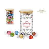 Geschenkset  Präsenteset Lindor TeamGlas Frohe Weihnachten mit 35 Lindt Lindorkugeln
