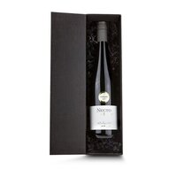 Geschenkartikel  Präsentartikel Weißwein im schwarzen Geschenkkarton