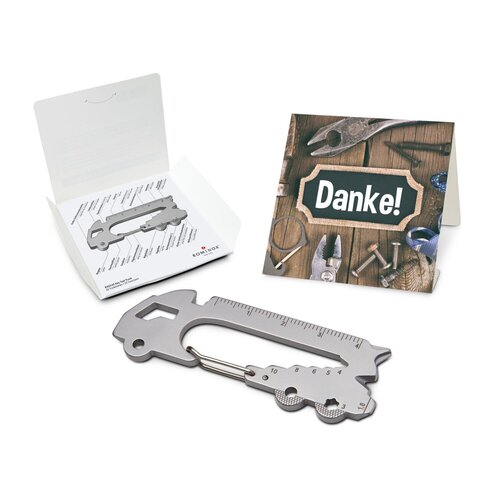 Geschenkartikel: ROMINOX® Key Tool / Multifunktionswerkzeug im Motiv-Mäppchen Danke