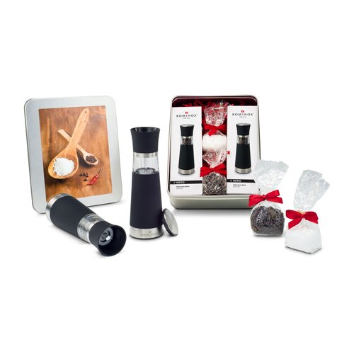 Geschenkset / Präsenteset: Salz- & Pfeffermühlen Set - in Silberdose