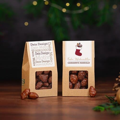 Weihnachts Edition - Gebrannte Mandeln in der Mini-Faltschachtel