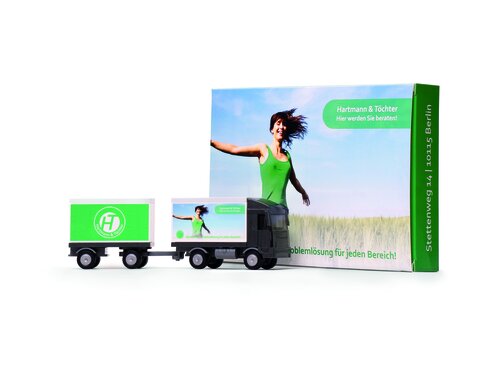 Bausatz in Geschenkverpackung "LKW mit Anhänger"