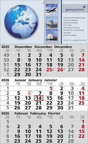Papierwandkalender Standard 2