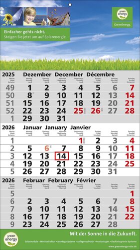 Papierwandkalender Standard 2 plus