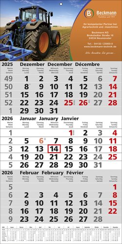 Papierwandkalender Top 12