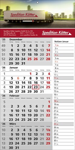 Papierwandkalender Memo