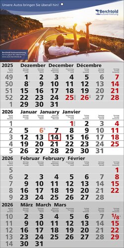 Papierwandkalender Quattro