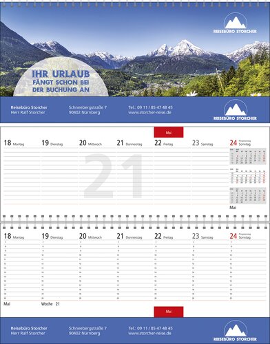 Tischquerkalender Business-Exclusiv 1 plus