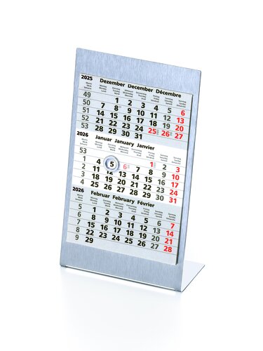 Aufstellkalender Edelstahl 1 Jahr