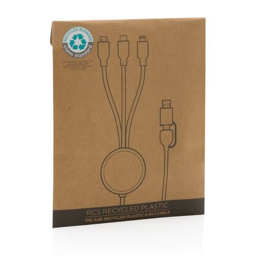 6-in-1 Kabel aus RCS recyceltem TPE und recyceltem Plastik