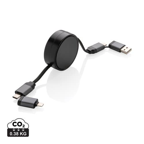 Terra aufrollbares 6-in-1 60W-Kabel aus RCS recyc. Aluminium