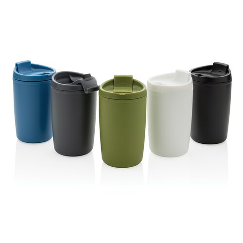 GRS recycelter PP-Becher mit Flip-Deckel