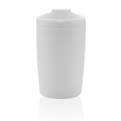 GRS recycelter PP-Becher mit Flip-Deckel