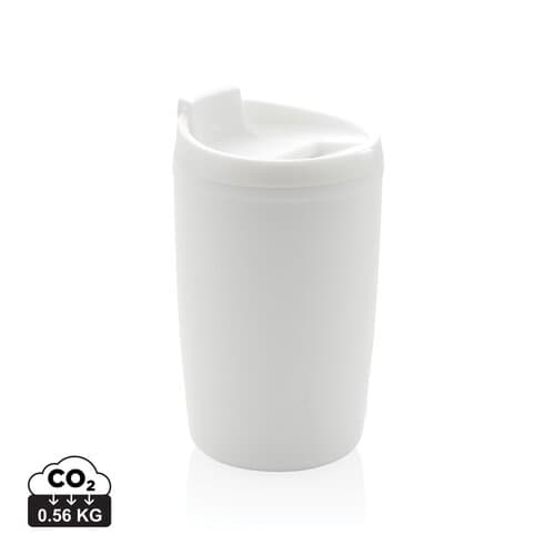 GRS recycelter PP-Becher mit Flip-Deckel