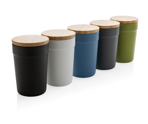 GRS rPP-Becher mit Bambusdeckel