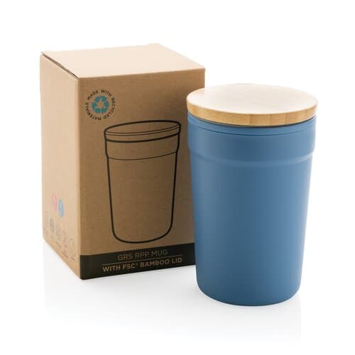 GRS rPP-Becher mit Bambusdeckel
