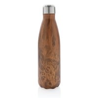 Vakuumisolierte Stainless Steel Flasche mit Holzoptik