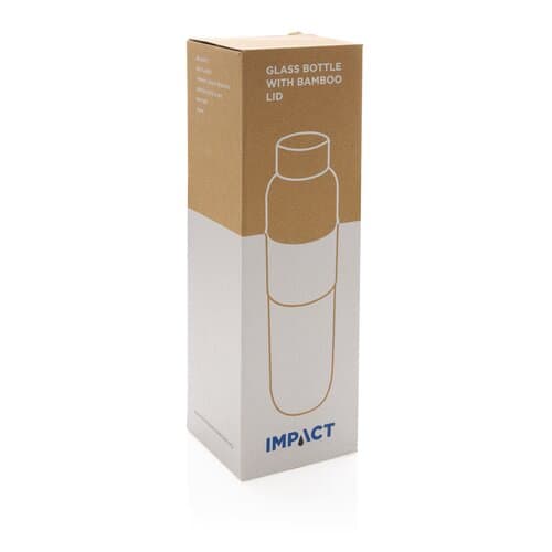 Impact Borosilikat-Glasflasche mit Bambusdeckel