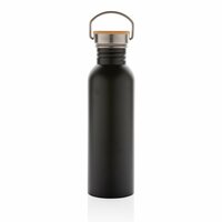 Moderne StainlessSteel Flasche mit Bambusdeckel