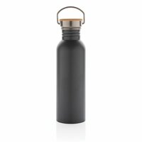 Moderne StainlessSteel Flasche mit Bambusdeckel