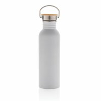 Moderne StainlessSteel Flasche mit Bambusdeckel