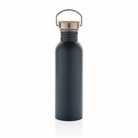 Moderne StainlessSteel Flasche mit Bambusdeckel