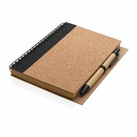 Kork SpiralNotizbuch mit Stift