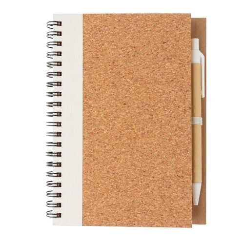 Kork Spiral-Notizbuch mit Stift