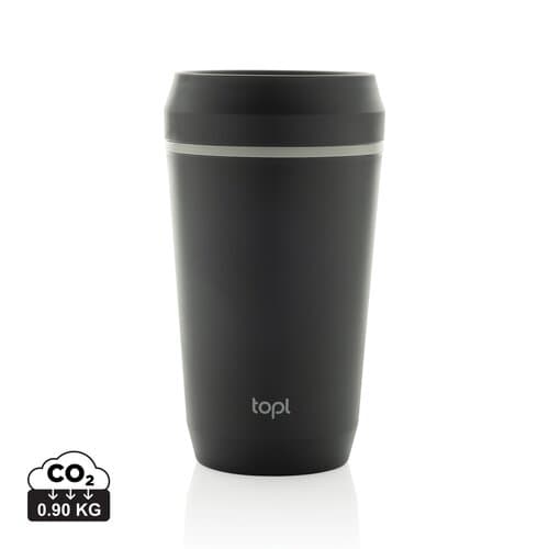 Topl-Becher aus rec. Kunststoff mit 360-Grad-Deckel 354ml
